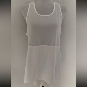 Lululemon Women’s White Racerback Mesh Sheer Upper Athletic Tank Top Sz 12